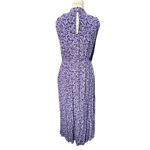 A New Day Purple Floral Mock Neck Sleeveless‎ Midi Dress Womens Size Medium thumbnail 4