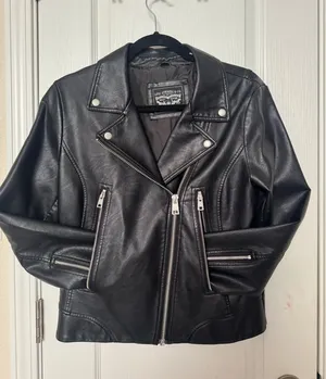 Women’s Levi’s Faux Leather Moto Black Jacket thumbnail 1