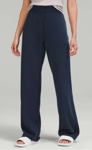Lululemon Softstreme High-Rise Pants True Navy pockets wide straight leg thumbnail 1