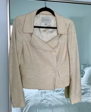 Banana Republic Boxy Jacket Cream Size 4 thumbnail 1