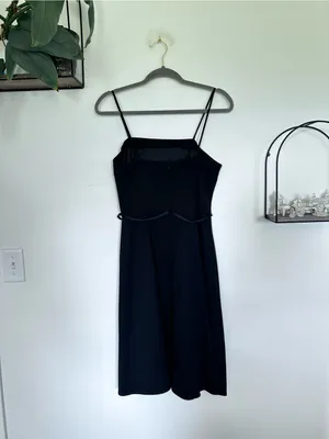 Vintage CDC Black‎ Beaded Spaghetti Strap Knee Length Dress Size 6 thumbnail 2