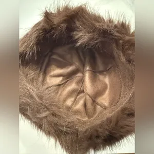 Women's Light Brown Fluffy Faux Fur Cap Fur Hat Fur Hats Mongolian Hat thumbnail 4