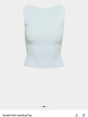 Aritzia Babaton Sculpt Knit Leading Top in Glacier Ice Blue Medium Low Back Tank thumbnail 3