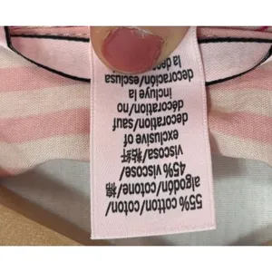 Victoria's Secret Spellout Button Up Striped Sleep‎ Shirt Women's Size M Pink thumbnail 8