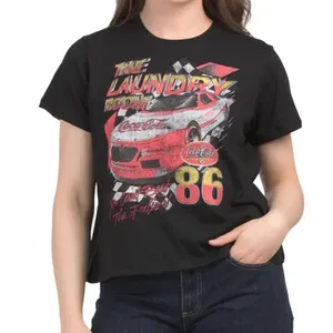The Laundry Room CocaCola Can’t Beat the Feeling Black Graphic TShirt Racing M thumbnail 1
