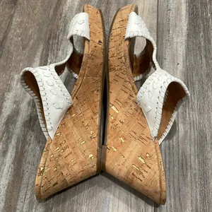 Jack Roger White Wedge Sandals thumbnail 6