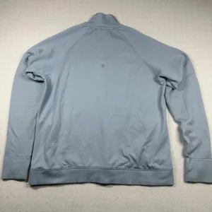 Lululemon Engineered Warmth Half Zip Blue Linen Merino Wool Women’s Size 12 thumbnail 4