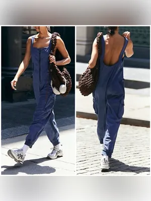 NWT Free People FP Movement Fast Track Onesie - black grape blue - size Large thumbnail 2