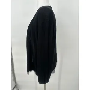 Tommy Hilfiger‎ Cardigan Sweater Women XL Black Lace Career Lightweight Casual thumbnail 3