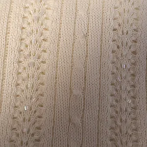 Alfred Dunner Vintage 90s Mock Neck Short Sleeve Sweater Sequin Womens Size M Cream Wool Blend thumbnail 8