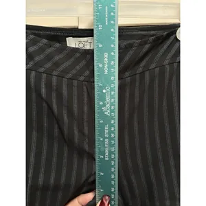 Loft By Ann Taylor Black/Blue Striped Dress Pants‎ Mid Rise Zip Size 30x29 thumbnail 4