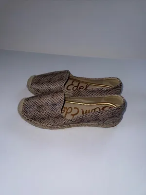 Sam Edelman Taupe Snake-Print Espadrille Flats thumbnail 2