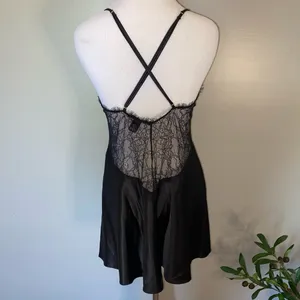 VS Sheer Eyelash Lace Satin Slip Nighty thumbnail 5