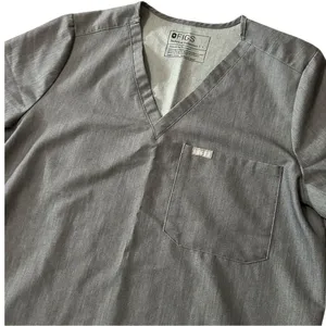 Figs Women’s Size L Heather Gray Catarina One Pocket Medical Scrub Top FW1000 thumbnail 3