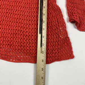 Gap Sweater Womens Medium Red Linen Cotton Open Knit Pullover Lightweight Sheer thumbnail 3