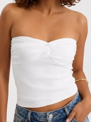 Express Body Contour Seamless Ribbed Twist Top-XL thumbnail 1