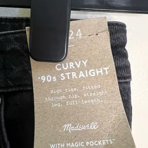Madewell Black High-Rise‎ Straight Jeans thumbnail 2