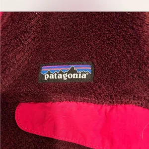 Patagonia Burgundy Fleece with Bright Pink Trim thumbnail 2