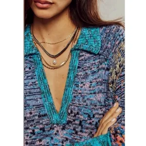 Free People Bohemian Seasons Of Sun Oversized Tunic Sweater Dress XL 70s Fall thumbnail 5