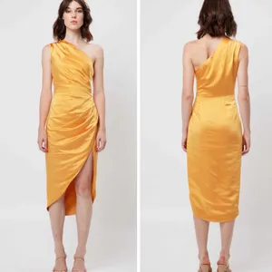 Revolve Elliatt Isabelle One Shoulder Dress - Mango thumbnail 2
