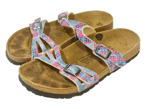 Birkenstock Birkis Size 6 Pink Plaid Double‎ Strap Buckle Sandal thumbnail 1