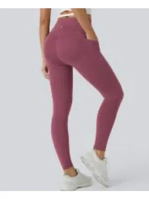 Halara XS 7/8 Womens High-Waisted 7/8 Leggings XS Pink Stretchy Nylon Blend With thumbnail 2