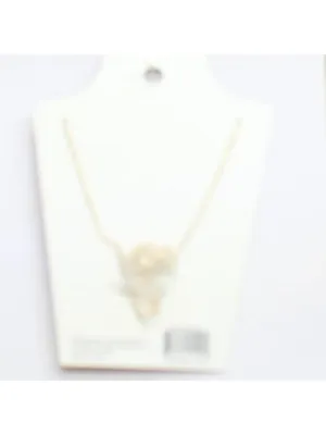 NWT Unique Designs Enamel Rhinestone Flower Necklace Gold / Pink 18" + 3" thumbnail 2