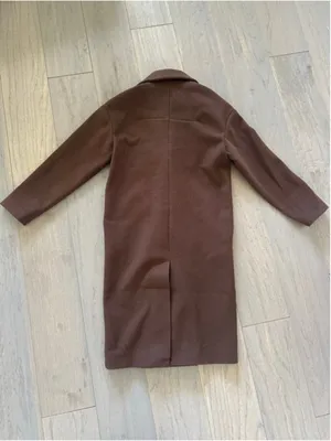 Topshop Brown Pea Coat Double Breasted Size 2 thumbnail 7