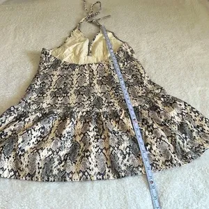 Free People Cecil Halter Mini Dress Snakeskin L Y2K Animal Print thumbnail 7