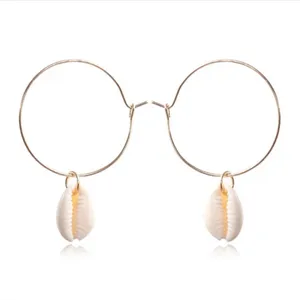 Free People Brand New Summer Boho Chic Seashell Beach Hoop Earrings thumbnail 2