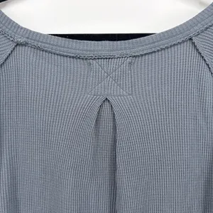 Free People We The Free Small Gray Arlo Thermal‎ Waffle Knit Oversized OB1169470 thumbnail 5