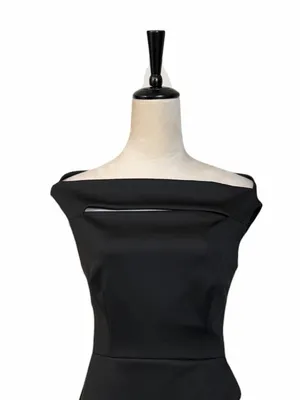 Xscape Cascade Ruffle Sheath Dress Women’s 8 Off Shoulder Cocktail Party Black thumbnail 10