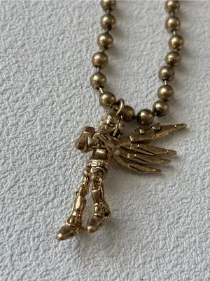 NWOT Marc Jacobs Gunmetal Angel Pendant Necklace in gold thumbnail 3