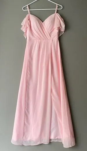 Hebeos‎ Ethereal Dainty Fairy Flowy Formal Bridesmaid Prom Maxi Dress Pink thumbnail 1