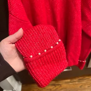 Crown & Ivy‎ red sweater pearl oversized xxl thumbnail 3