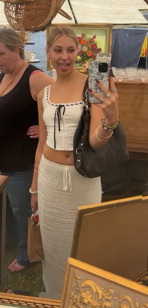 Long While Skirt with Slit thumbnail 1