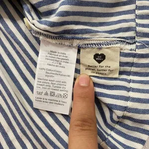 Madewell Striped Henley Top Women’s Medium Blue White Long Sleeve Cotton Shirt thumbnail 6