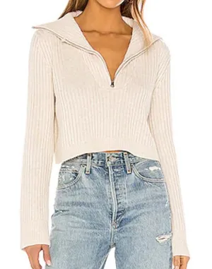 Tularosa Lovelle Zip Up Sweater Cream Womens Small Wool thumbnail 1