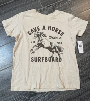 🎉NEW with tags! O’Neill Save a Horse Ride a Cowboy Cream tee Size XS extra small thumbnail 1