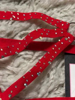 Leg Avenue Red Strappy Rhinestone Garter Belt Women’s One Size thumbnail 4