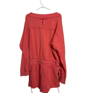 Free People Movement Hot Shot‎ Romper Tulip Pink V-Neck Fleec NWT thumbnail 3