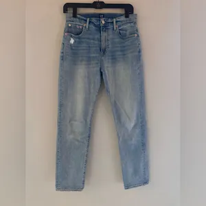Gap (6S) High Rise Straight Leg Denim with minimal distressing thumbnail 2