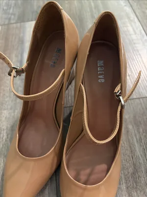 NEW MAEVE The Sibley Mary Jane Patent Leather Wedge Heels In Beige Size 39 thumbnail 9
