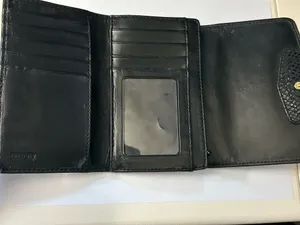 Coach Women’s Black Tri-Fold Wallet with Gold Script Logo thumbnail 11