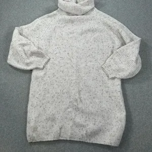 Blu Pepper Tunic Sweater Dress Women's Large Turtleneck Chunky Cream Knit thumbnail 7