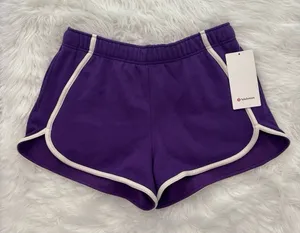 Lululemon Scuba Mid-Rise Oversized Shorts 3" College Purple Light Ivory Large thumbnail 1