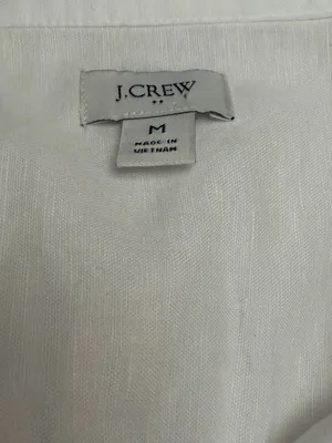 J. Crew Factory White Long-Sleeve Popover Blouse thumbnail 4