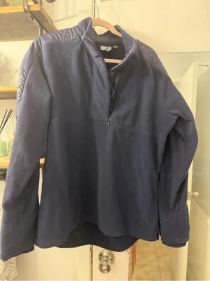 Athleta Navy Quarter-Zip Lightweight Fleece Shirt Jacket thumbnail 1