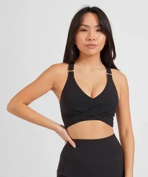Buff Bunny Collection Womens size XS Candy Wrap Sports Bra Black Workout Yoga thumbnail 1