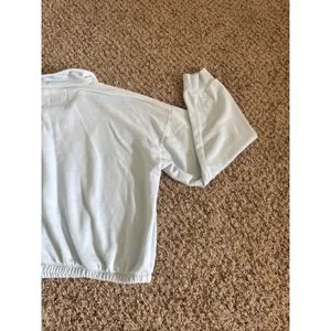 American Eagle Light Blue Quarter-Zip Slightly‎ Cropped Sweatshirt Size Medium thumbnail 9